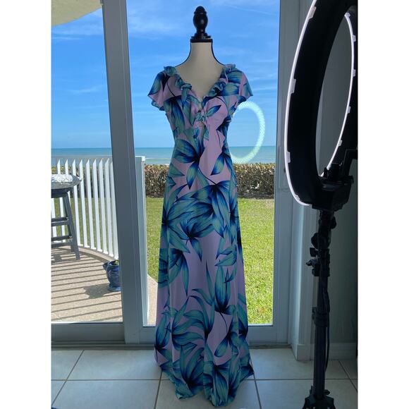 OLIVACEOUS Pink Tropical Maxi Dress - Picture 3 of 11